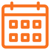 Orange calendar icon for scheduling for Floorplan A